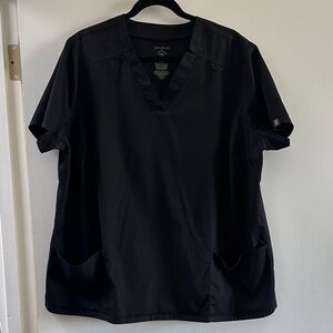 Jaanuu Women’s  Classic Black V-Neck Scrub Top